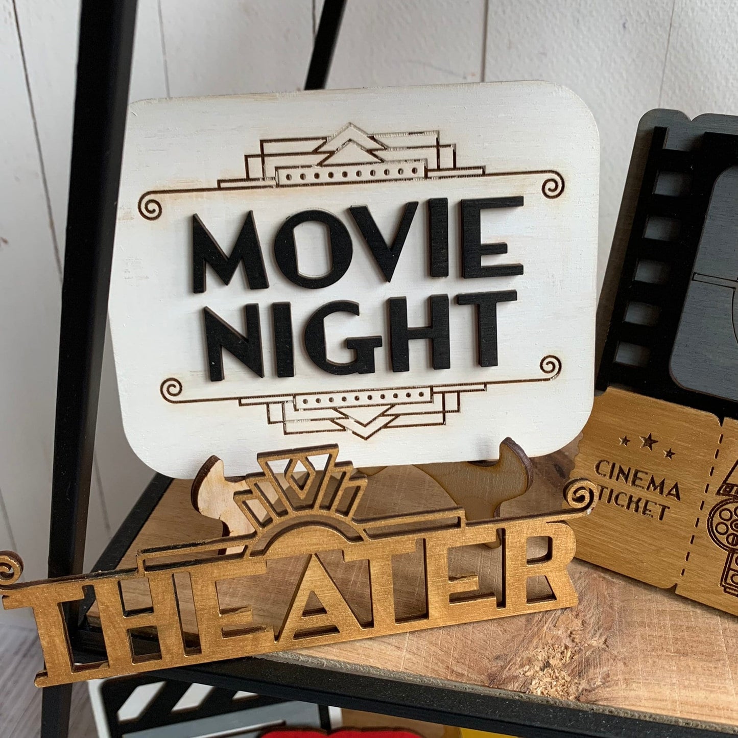 Retro Movie Theater - Movie Night Theme Tiered Tray Decor - DIGITAL Download svg, pdf, eps, dxf, ai files