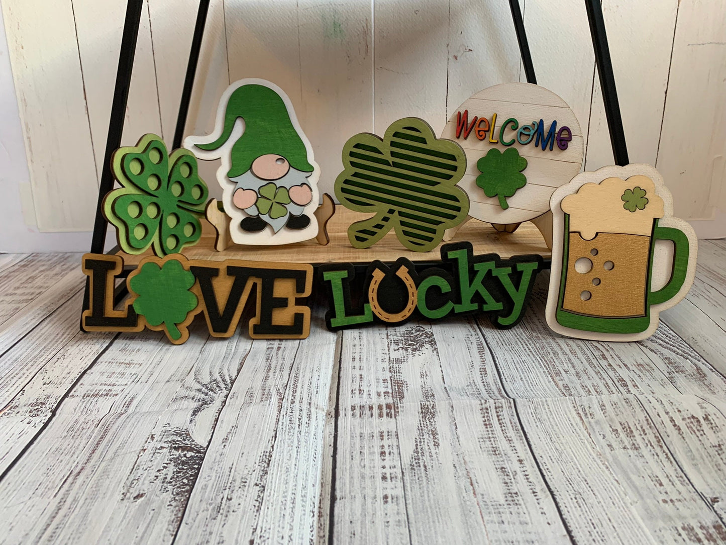 Laser Cut File - St. Patrick's Day Tiered Tray Pieces - Digital Download SVG, DXF, AI files