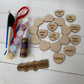 DIY Paint Kit - Laser Cut Wood - Valentine Candy Heart Wreath with Acrylic Paint and Laser Cut Wood Pieces