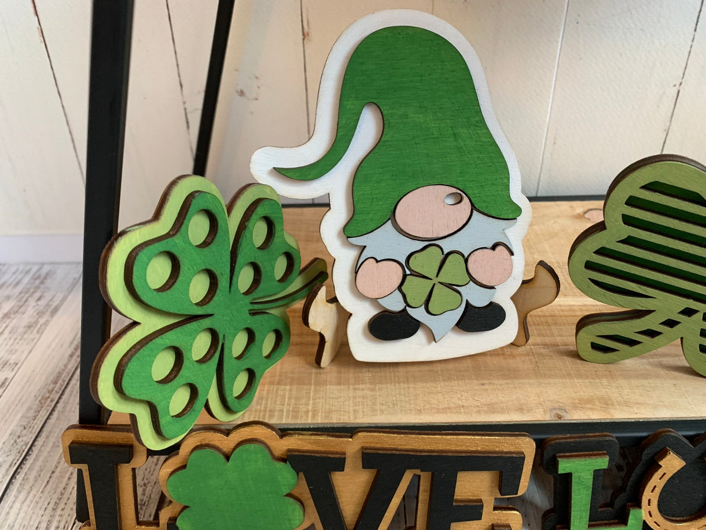 St. Patrick's Day Tiered Tray Decor - Laser Cut Wood Painted