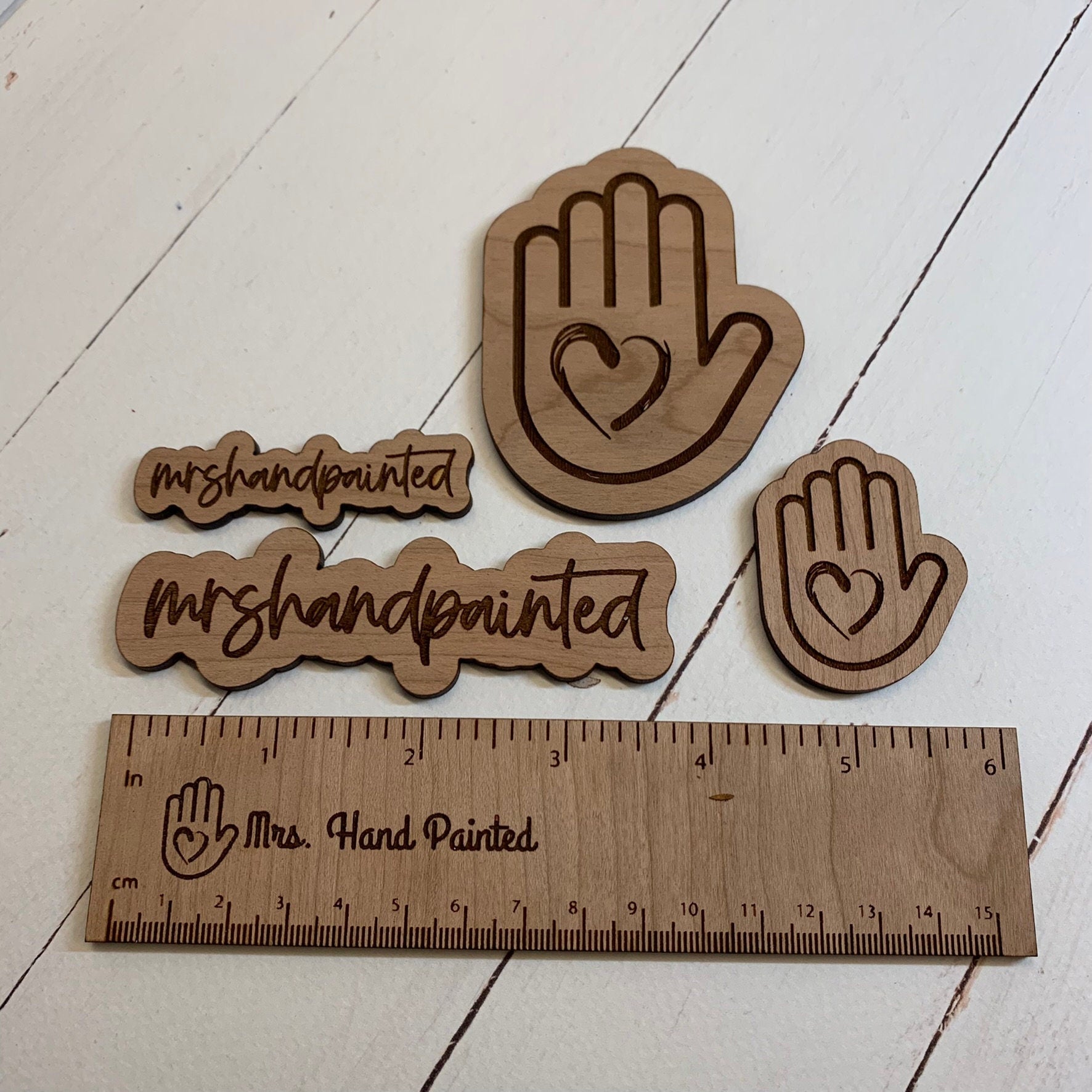 Custom Logo Branding Accessories, Laser Cut Logo Pieces, Rulers and Photo Flay Lay Props