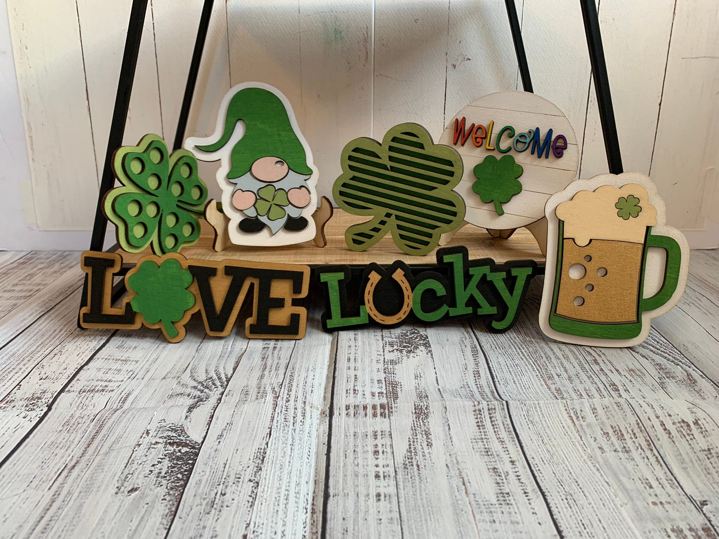 Laser Cut File - St. Patrick's Day Tiered Tray Pieces - Digital Download SVG, DXF, AI files
