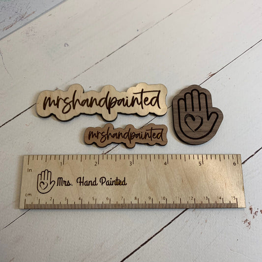 Custom Logo Branding Accessories, Laser Cut Logo Pieces, Rulers and Photo Flay Lay Props