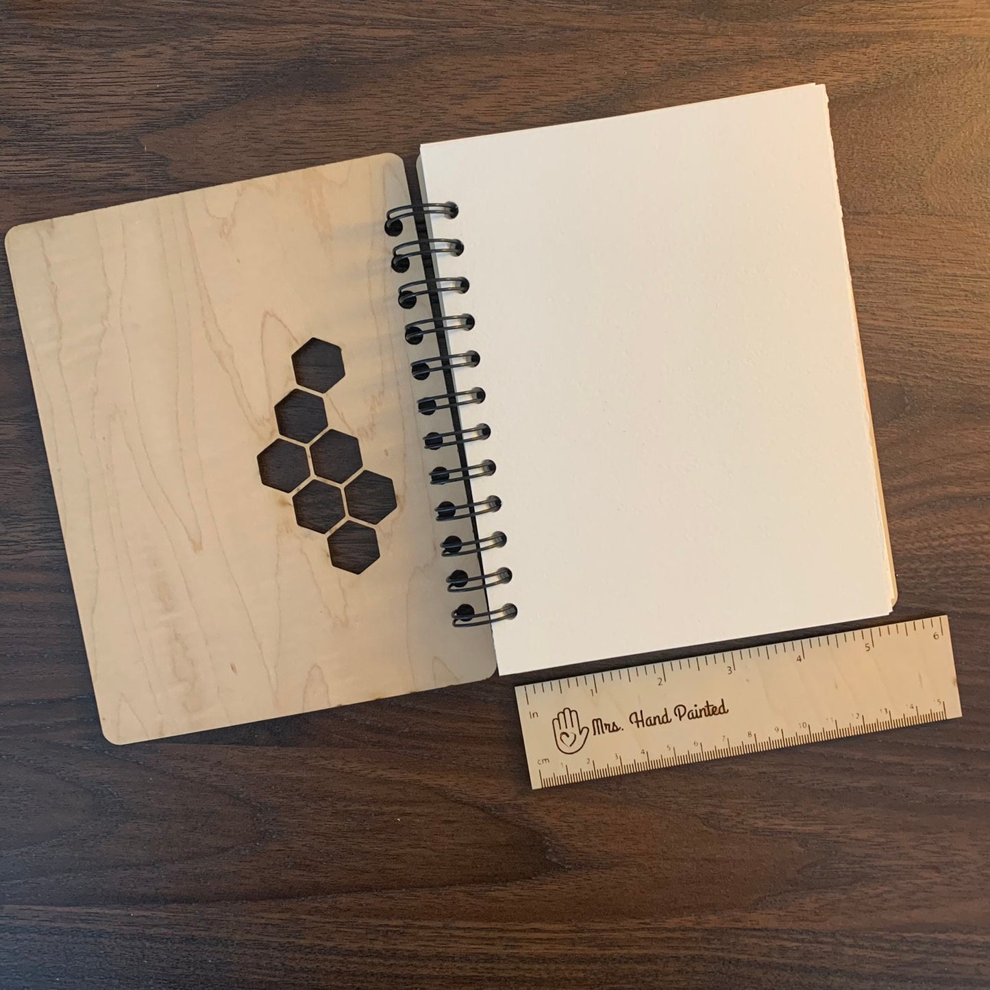 Laser Engraved Maple Wood Art Sketchbook, Bee Creative Hand Drawn Artwork