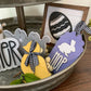 Farmhouse Style Easter and Spring Tiered Tray Decor - Laser Cut Wood Painted