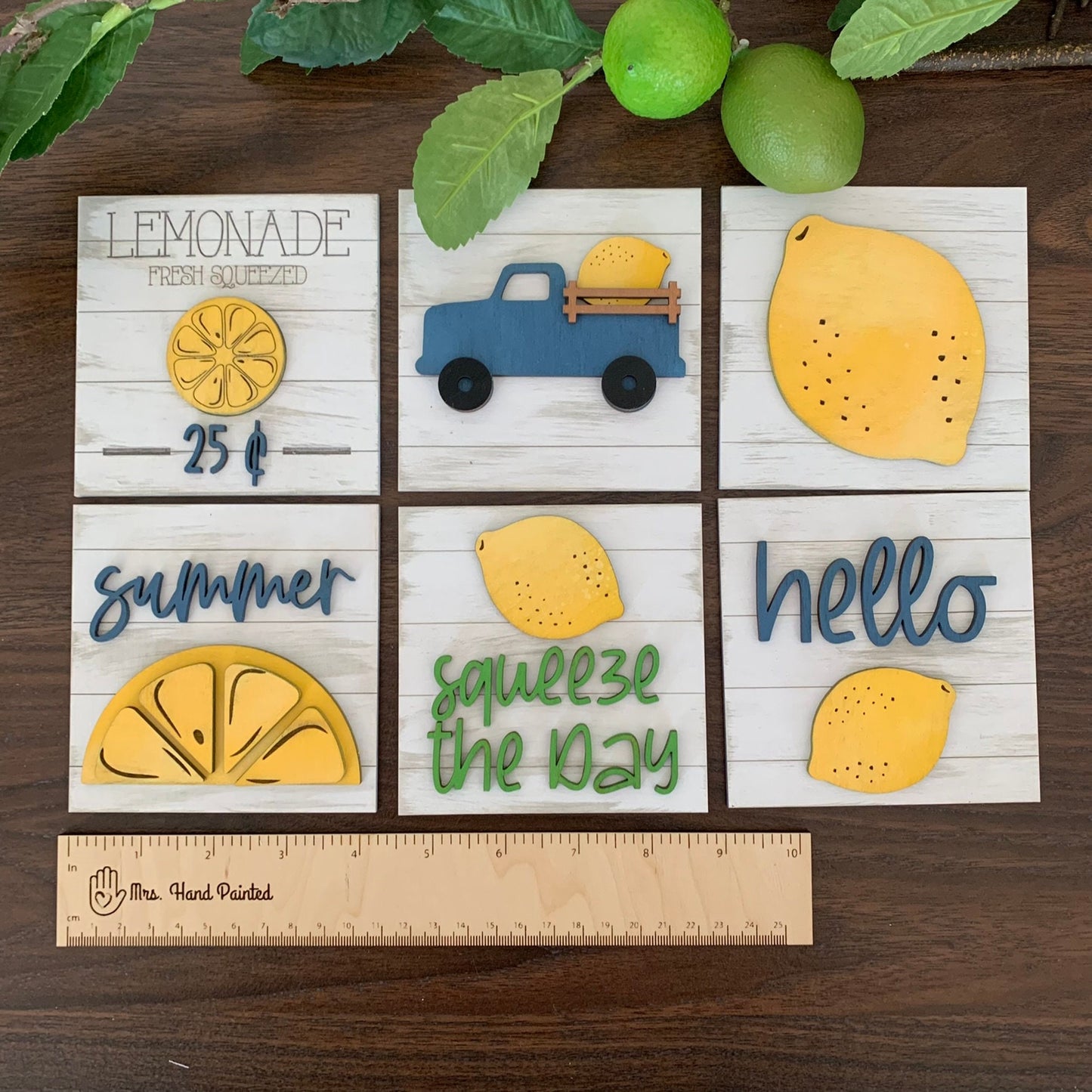 Summer Lemons Interchangeable Signs - Laser Cut Wood Painted