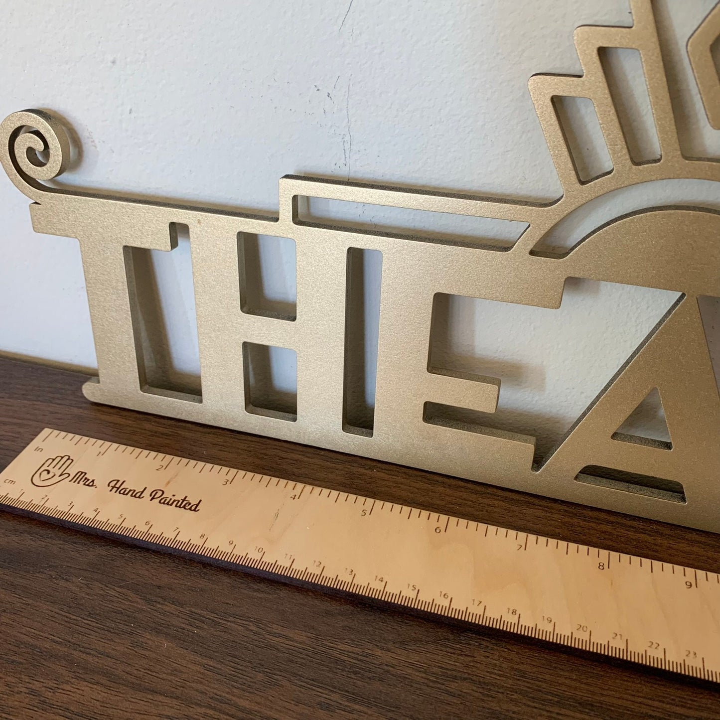 Art Deco Style Theater Sign - Laser Cut Wood Wall Hanging - Home Theater Decor