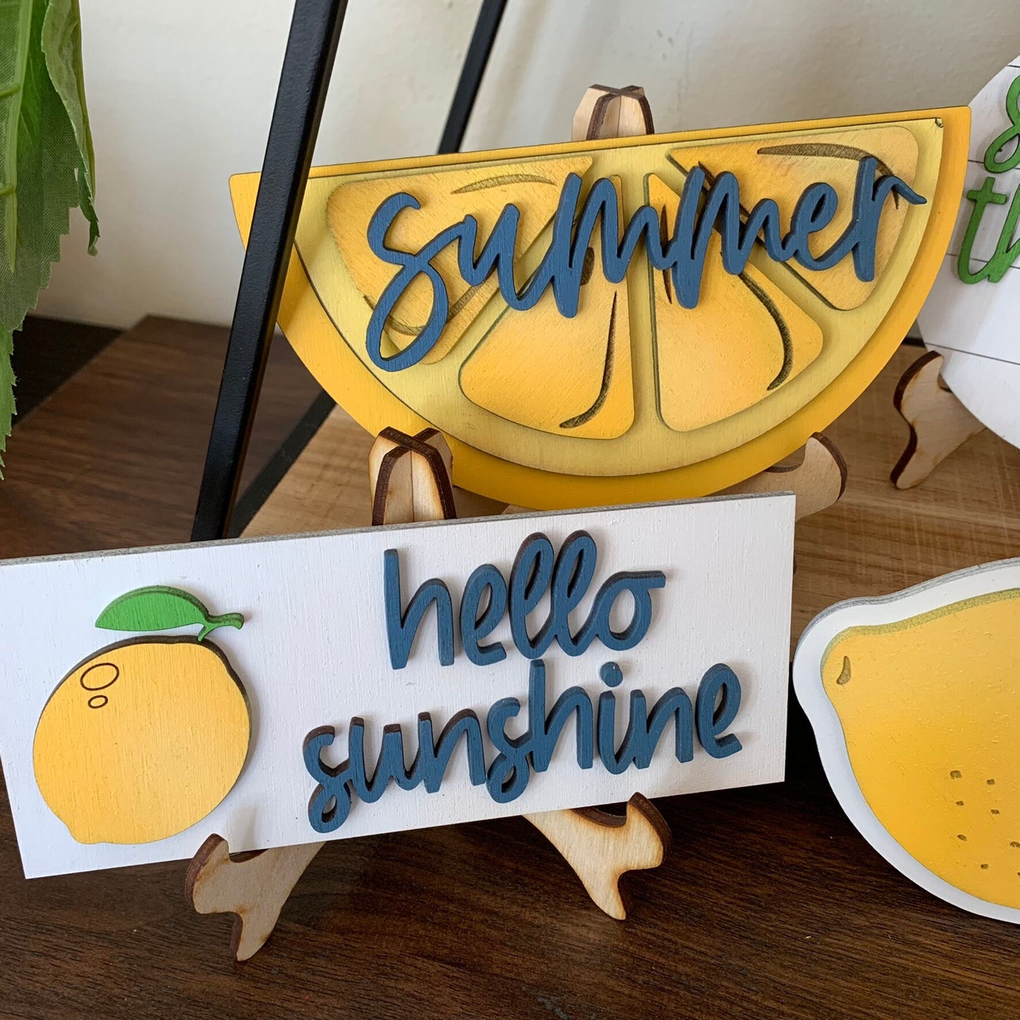 Summer Lemons Tiered Tray Decor - Laser Cut Wood Painted