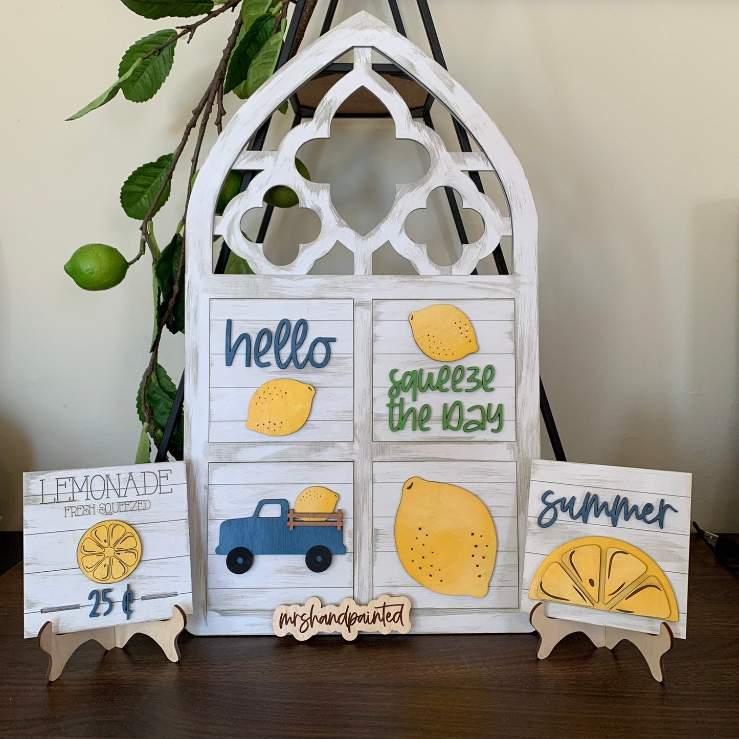 Summer Lemons Interchangeable Signs - Laser Cut Wood Painted