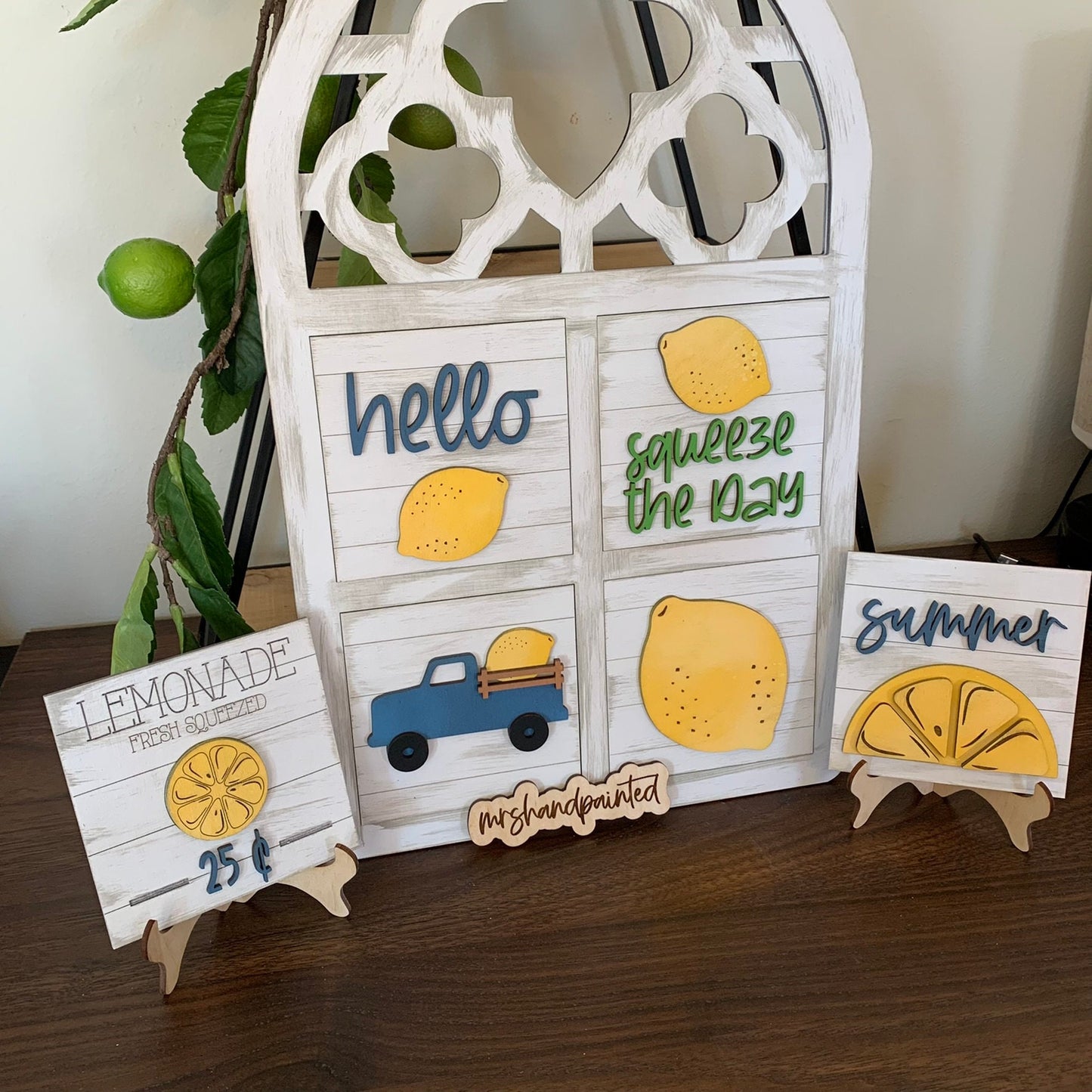 Summer Lemons Interchangeable Signs - Laser Cut Wood Painted