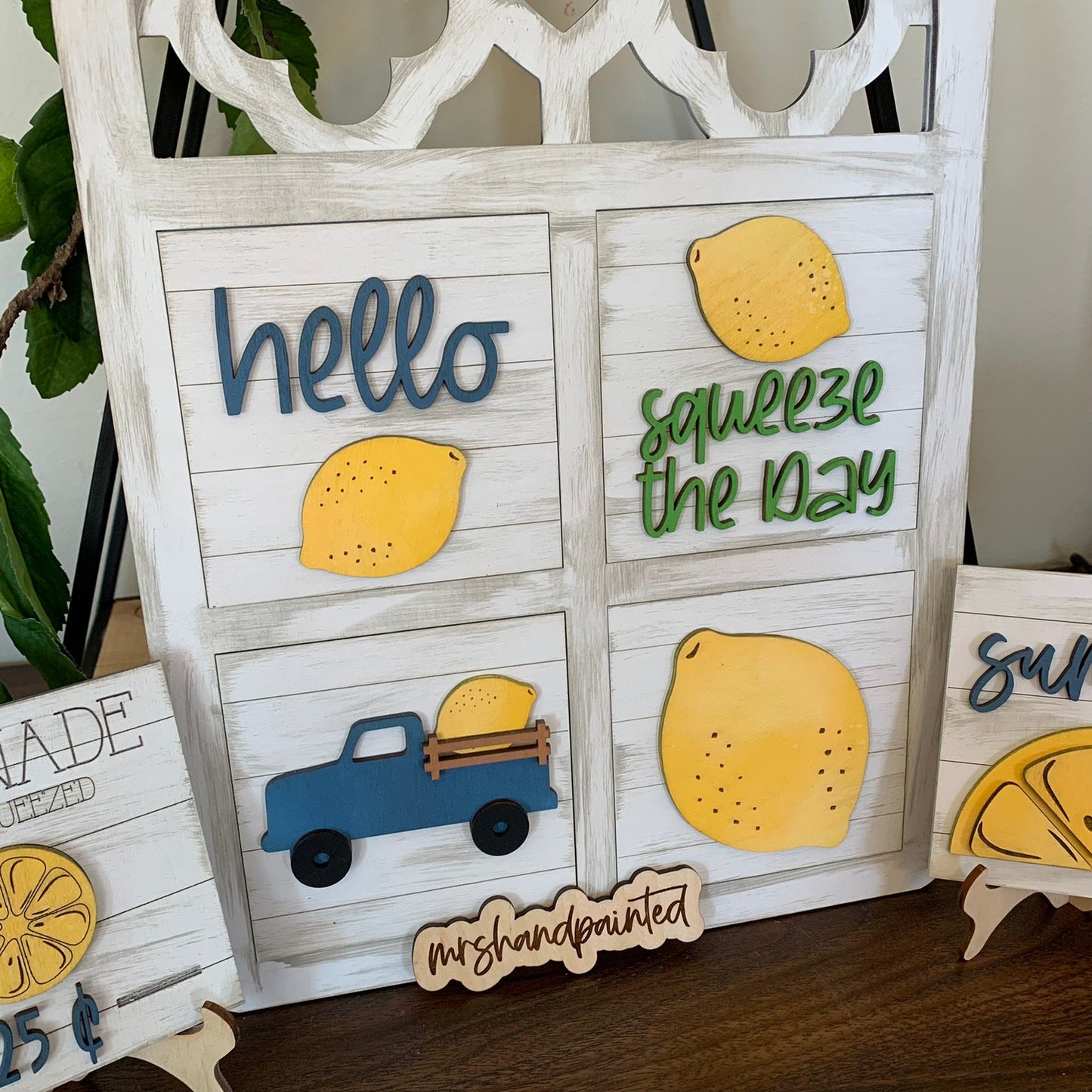 Summer Lemons Interchangeable Signs - Laser Cut Wood Painted