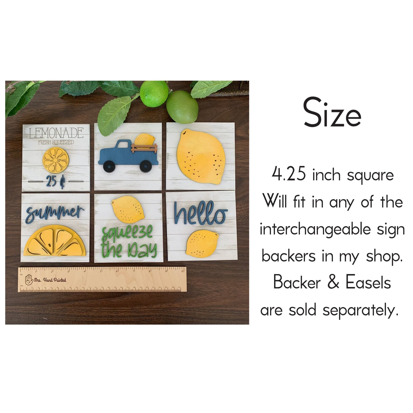 Summer Lemons Interchangeable Signs - Laser Cut Wood Painted