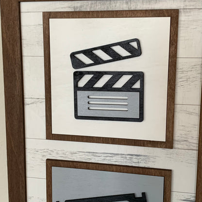 Retro Movie Theater Interchangeable Signs - Laser Cut Wood Painted