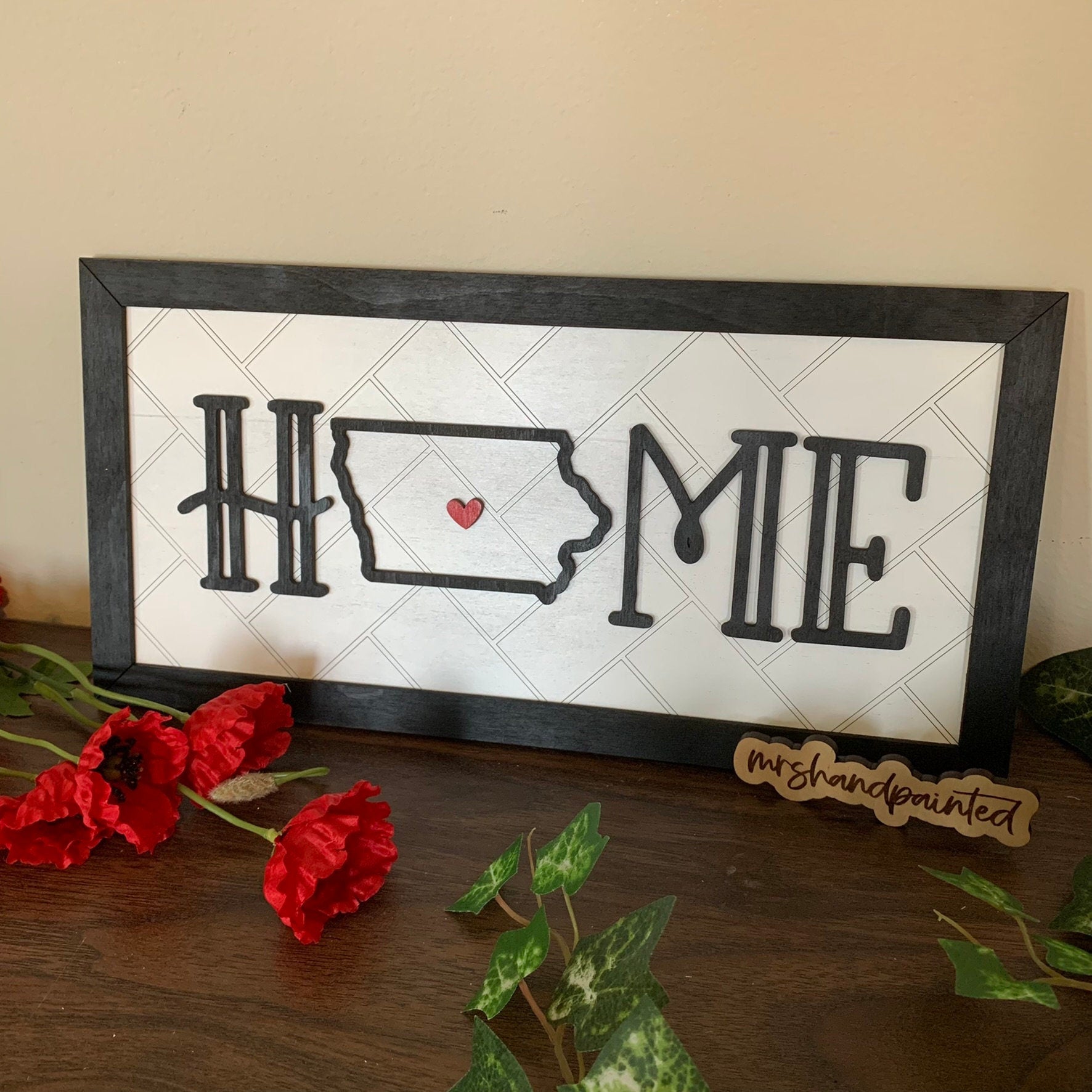 Home State Layered Sign - Laser Cut Wood Wall Hanging