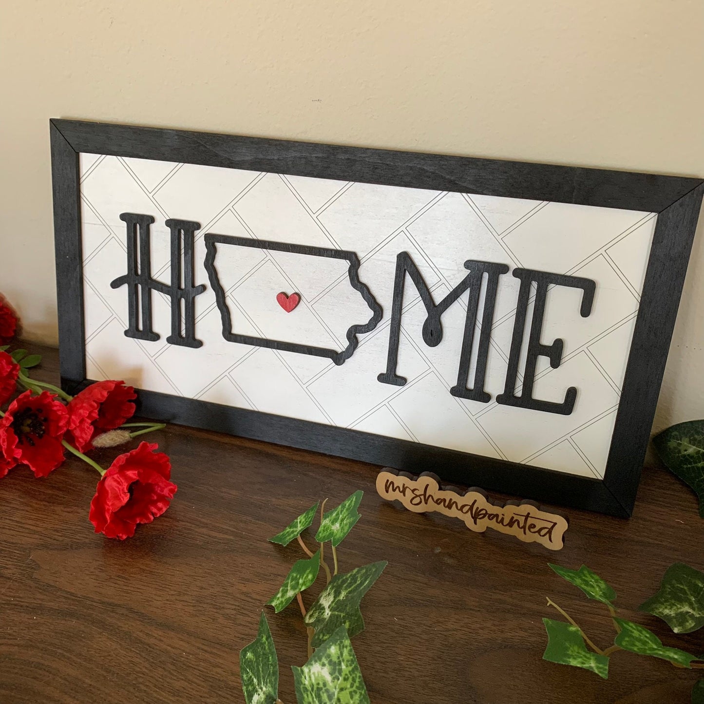 Home State Layered Sign - Laser Cut Wood Wall Hanging