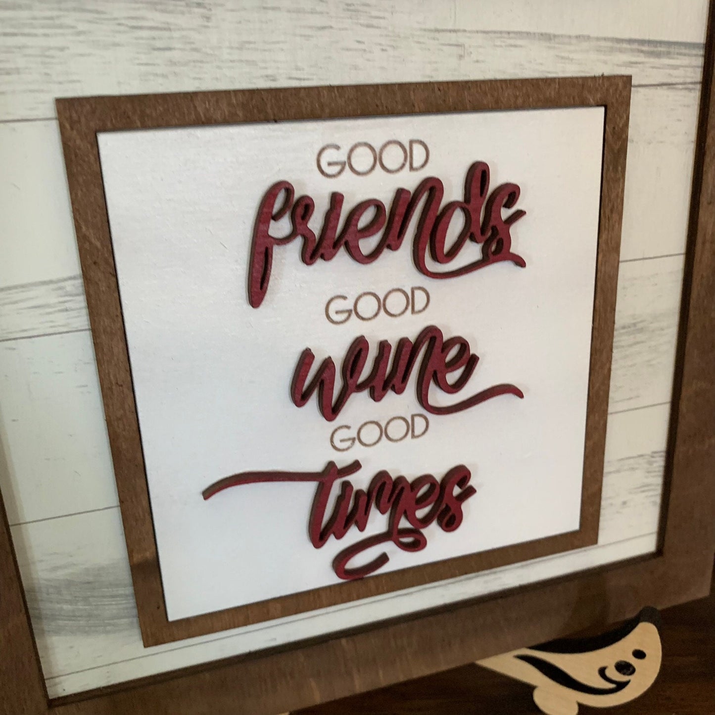 Wine Theme Tiered Tray Decor - Laser Cut Wood Painted