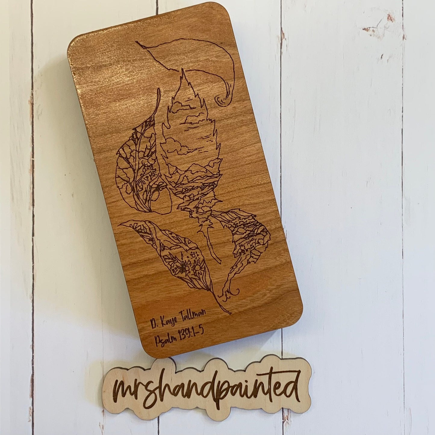 Custom Engraved Wood Watercolor Box with Personalization