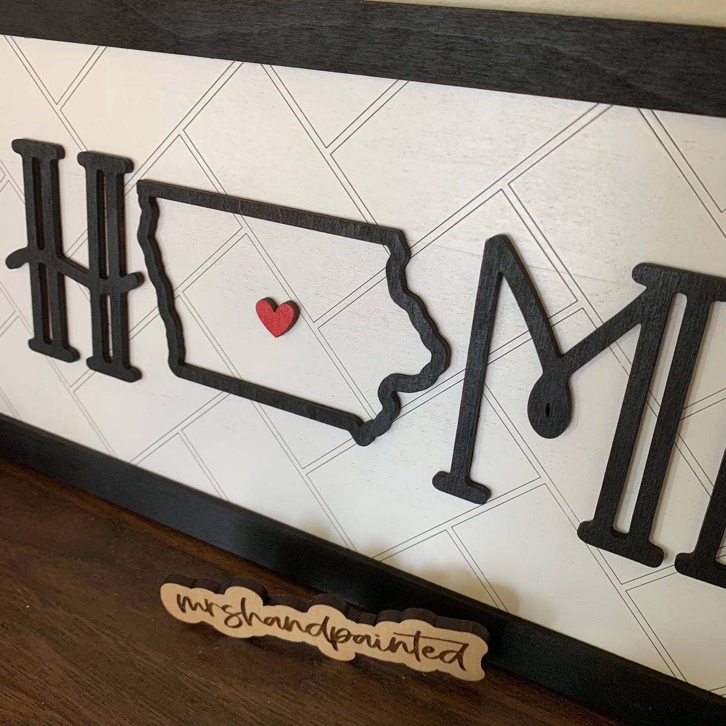 Home State Layered Sign - Laser Cut Wood Wall Hanging