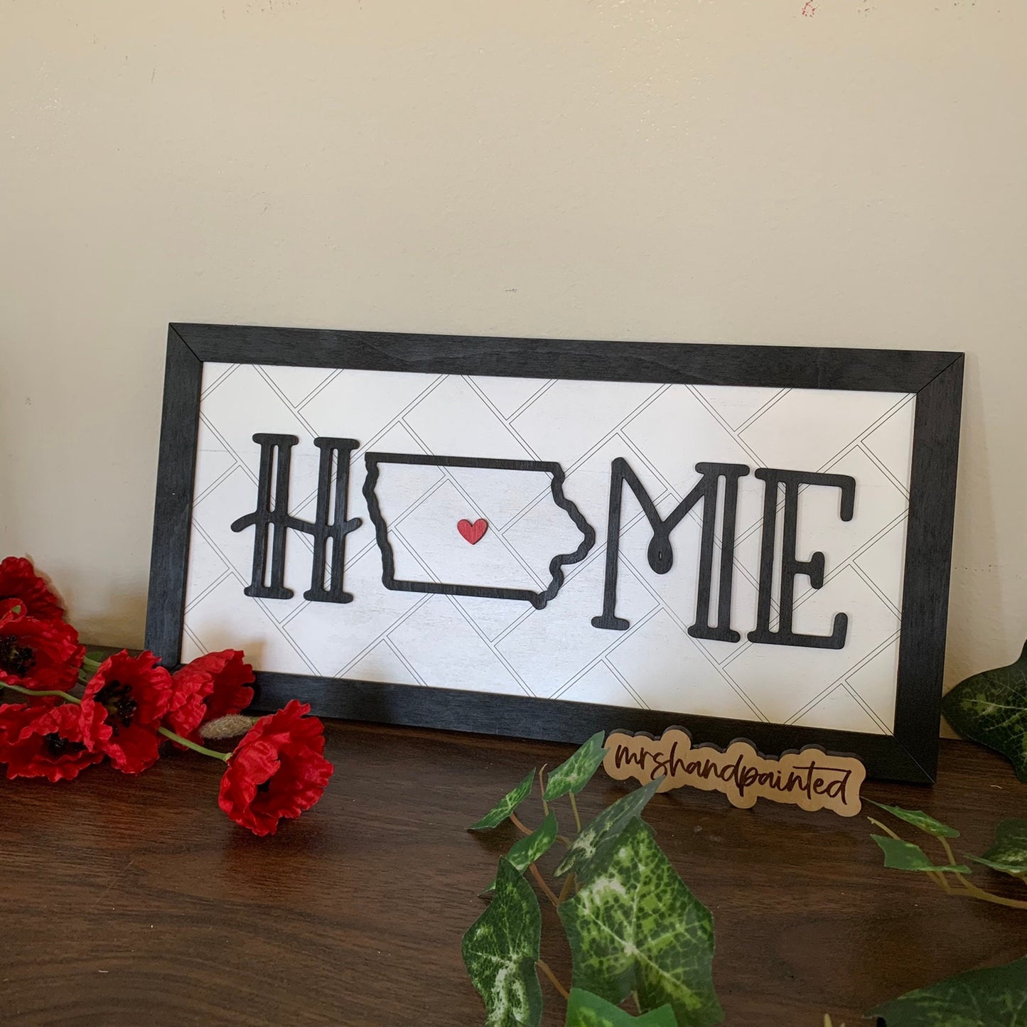 Home State Layered Sign - Laser Cut Wood Wall Hanging