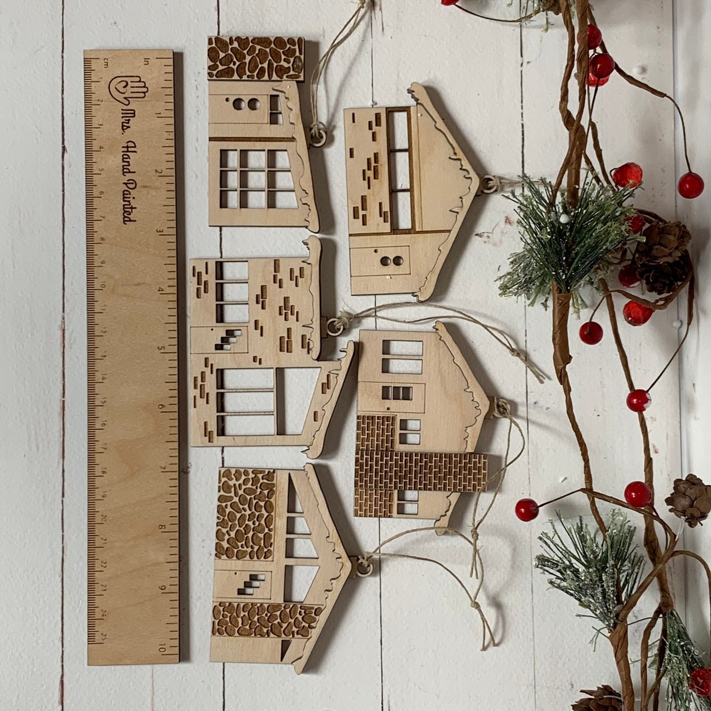 Digital Cut File - Laser Cut Ornament - Retro Putz House Ornaments