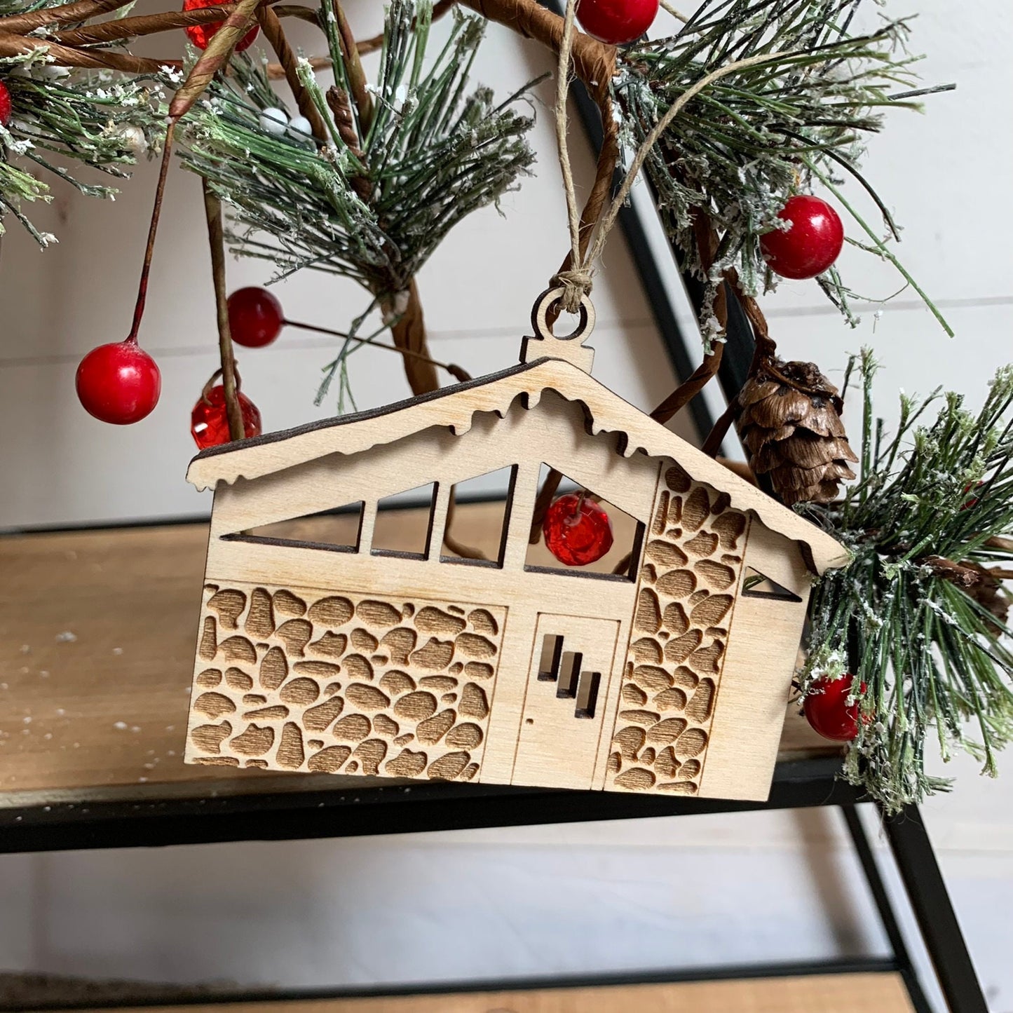 Digital Cut File - Laser Cut Ornament - Retro Putz House Ornaments