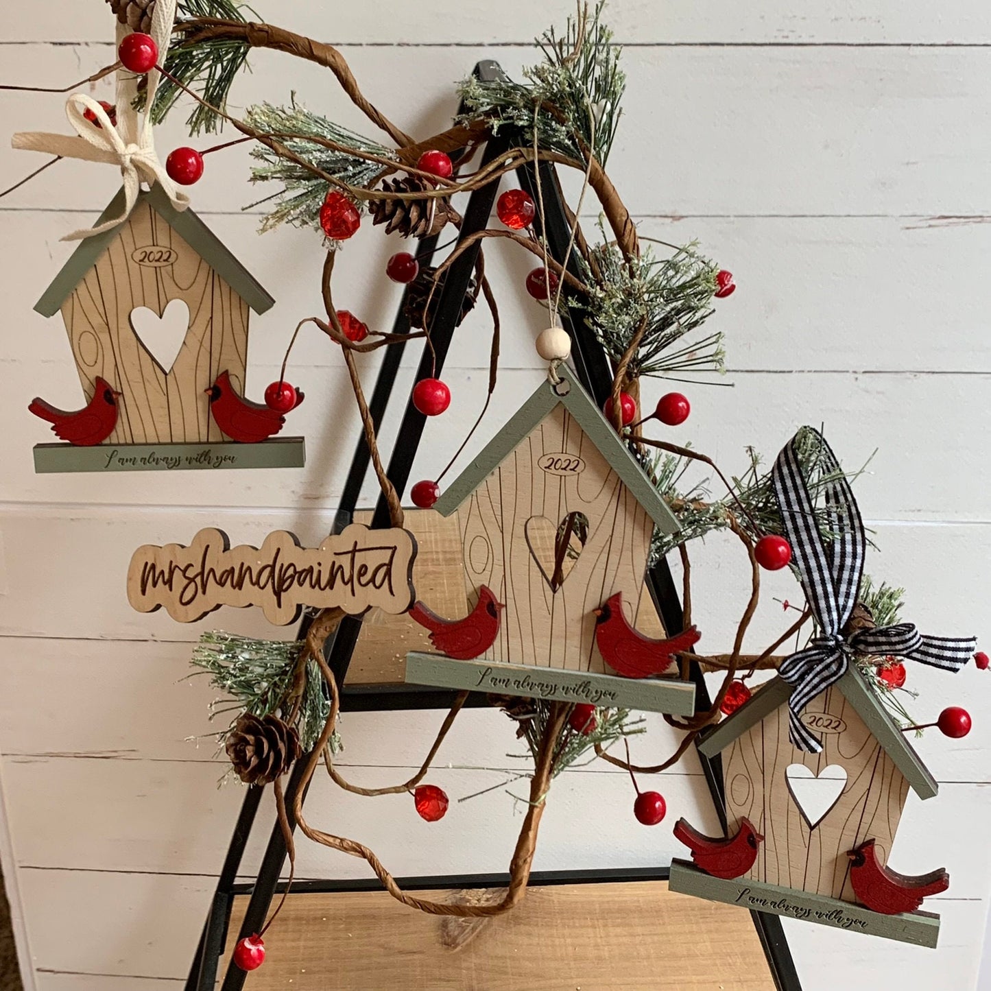 Digital Cut File - Laser Cut Ornament - Cardinal Birdhouse