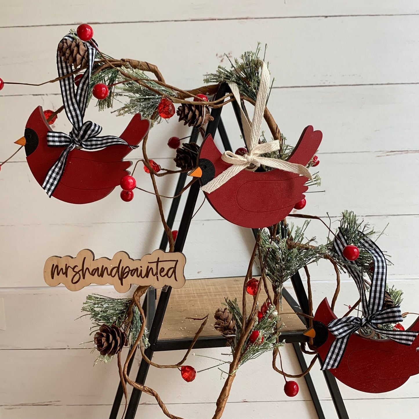 Laser Cut Wood Cardinal Ornament