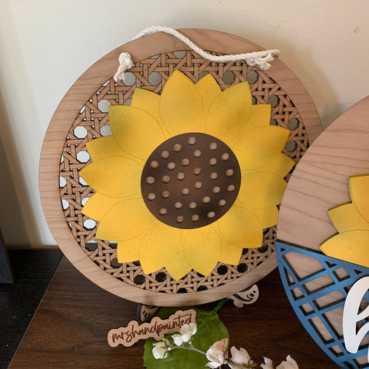 Sunflower Laser Cut Wood Door Hanger