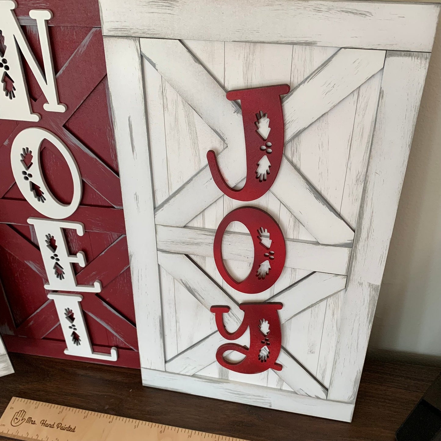 Laser Cut Wood - Farmhouse Style Barn Door Christmas Signs