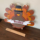 Laser Cut Wood Thankful Turkey - Fall Door Hanger Sign