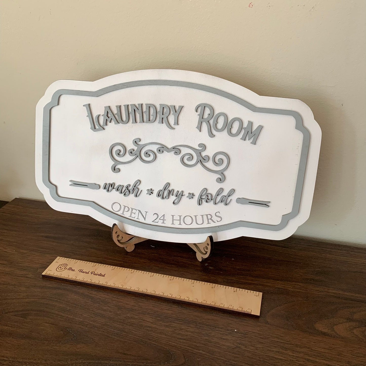 Vintage Style Laundry Room Sign Laser Cut Wood