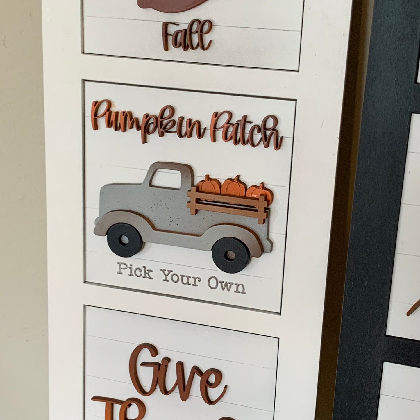 Fall and Pumpkins Interchangeable Signs - Laser Cut Wood Painted