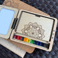Postcard Size Wood Plein Air Pochade Watercolor Box with Personalization