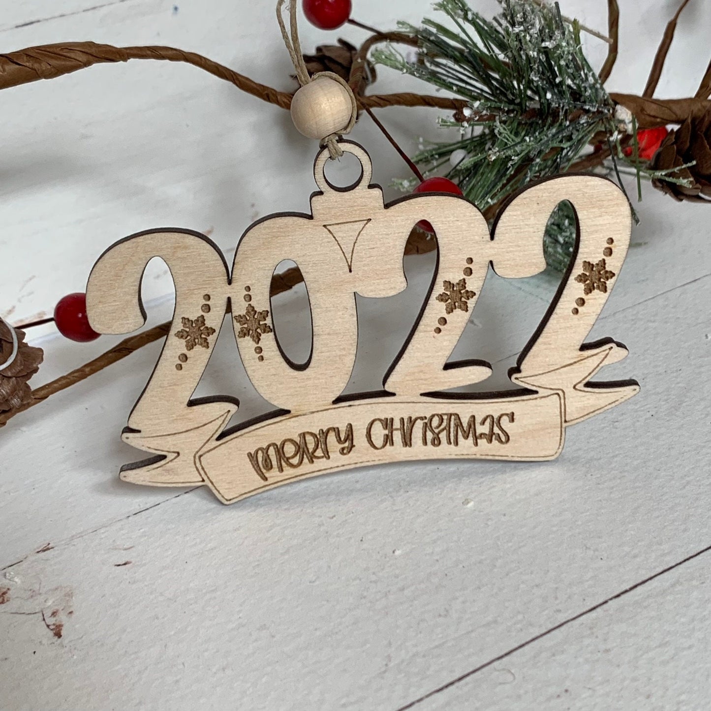 Digital Cut File - Laser Cut Ornament - 2022 Snowflakes Ornament Customizable