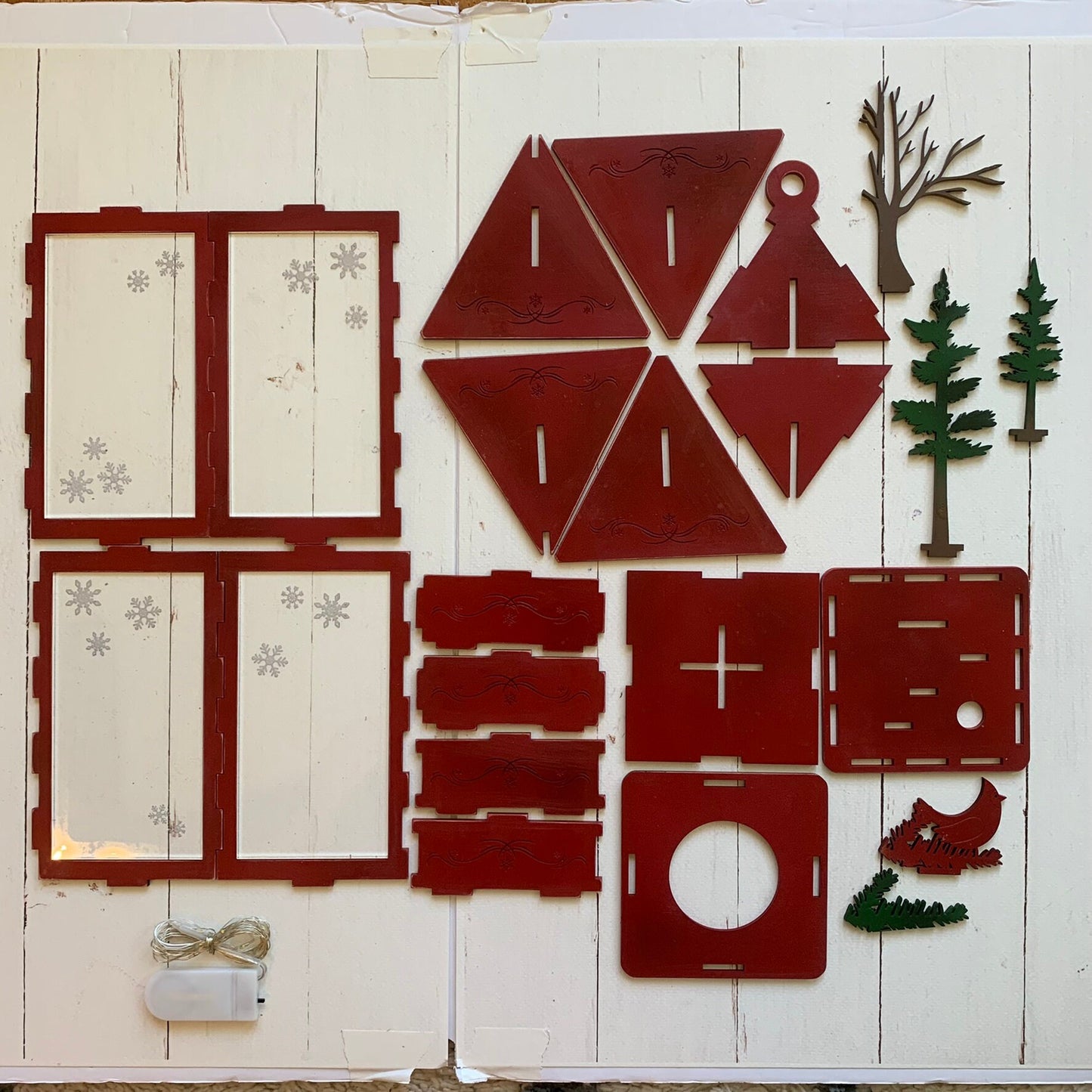 Digital Laser Cut File - Holiday Light Cardinal Lantern - Digital Download