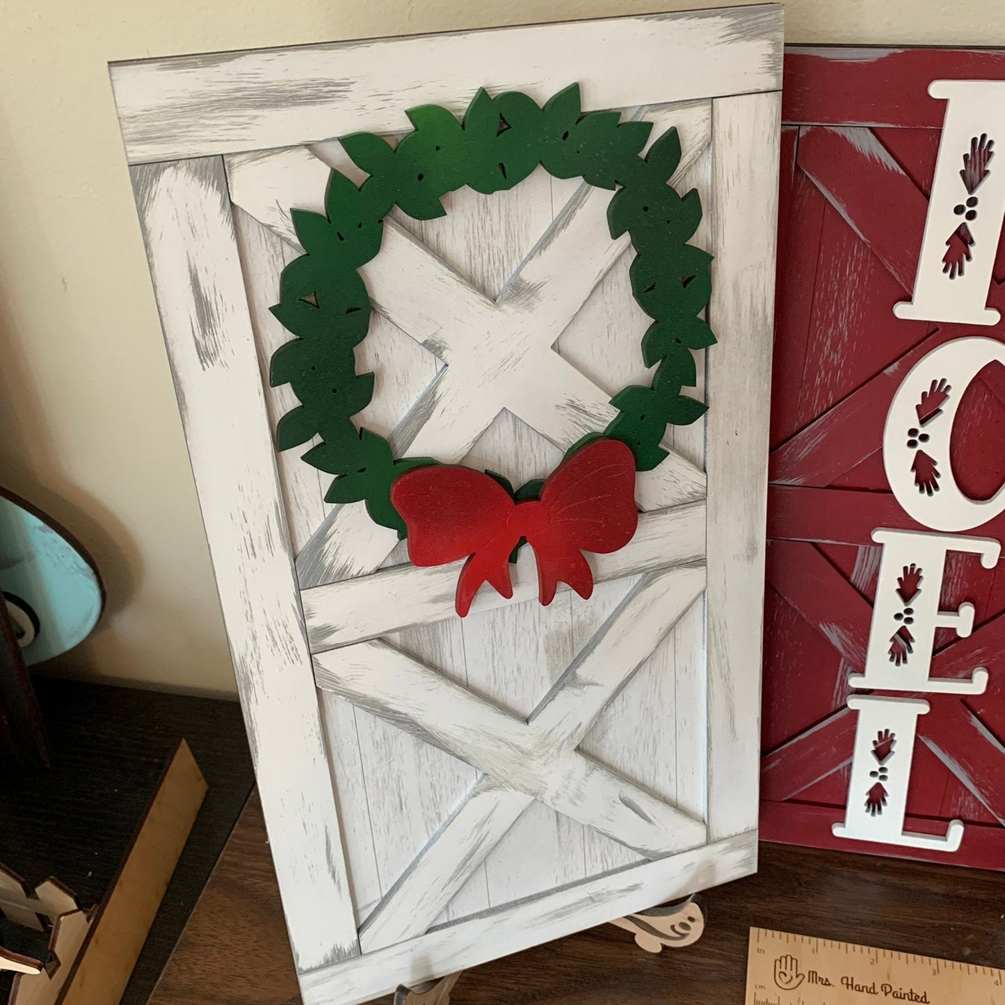 Laser Cut Wood - Farmhouse Style Barn Door Christmas Signs