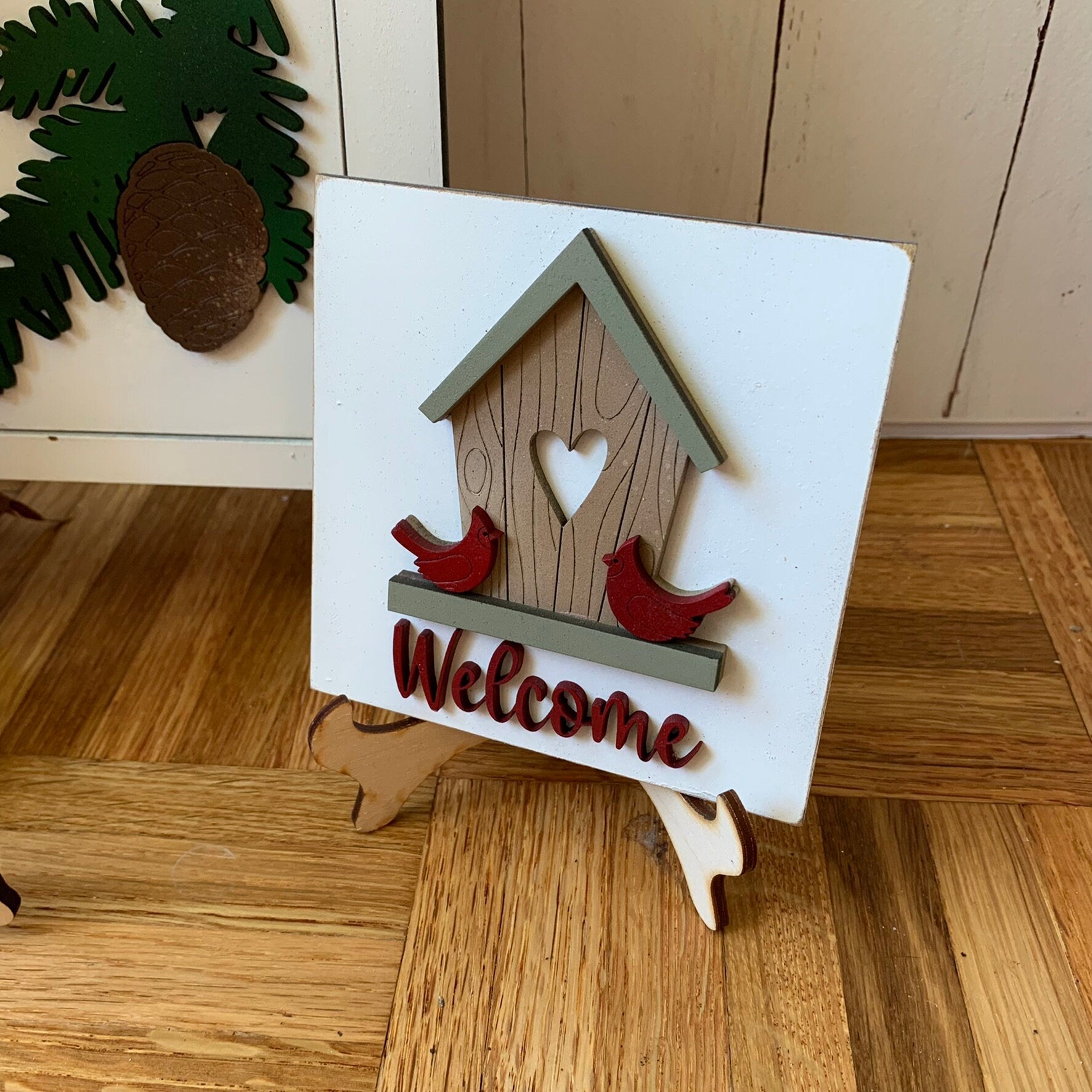Farmhouse Christmas Interchangeable Signs - Laser Cut Wood Painted