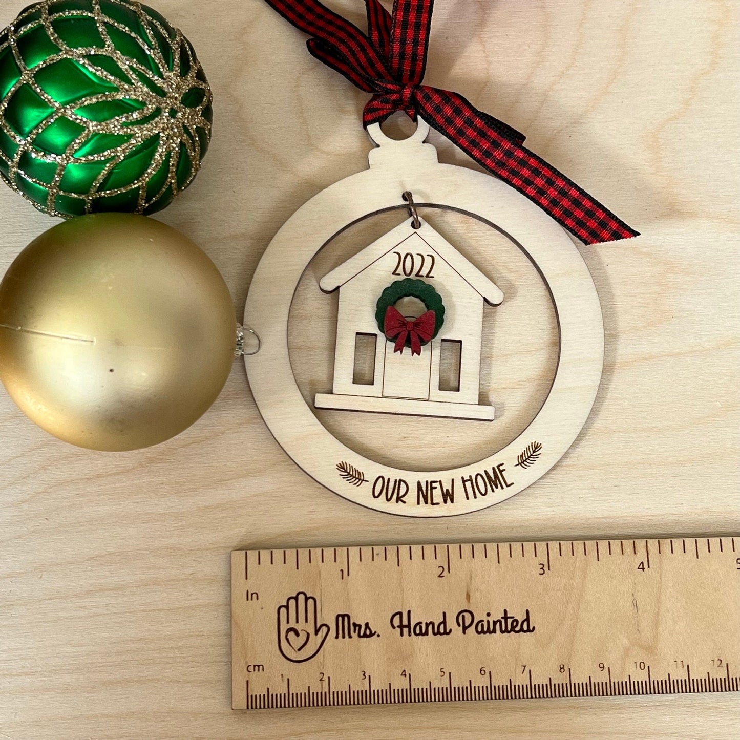 Laser Cut Wood Home Dangle Ornament