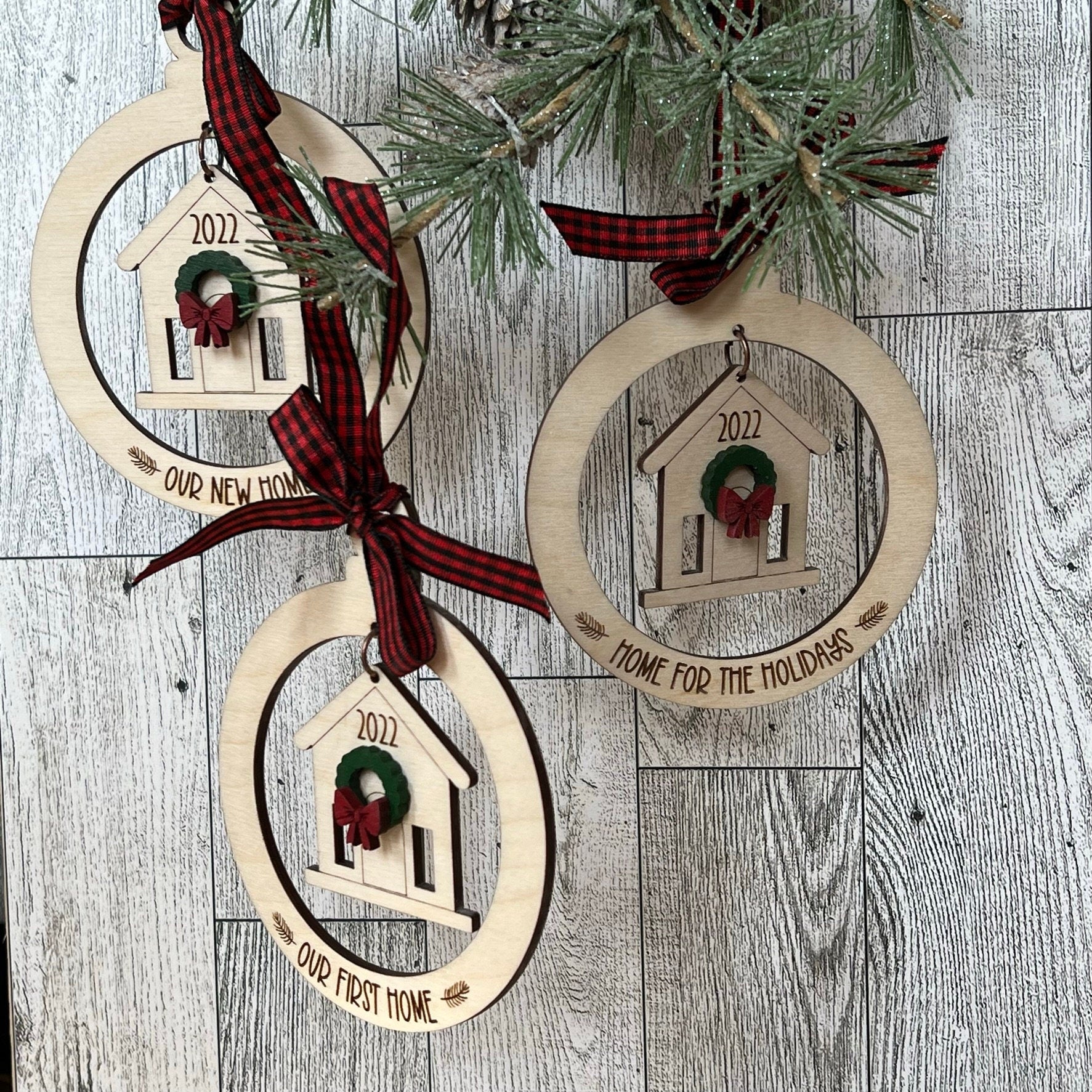 Digital Cut File - Laser Cut - Home Dangle Christmas Ornament