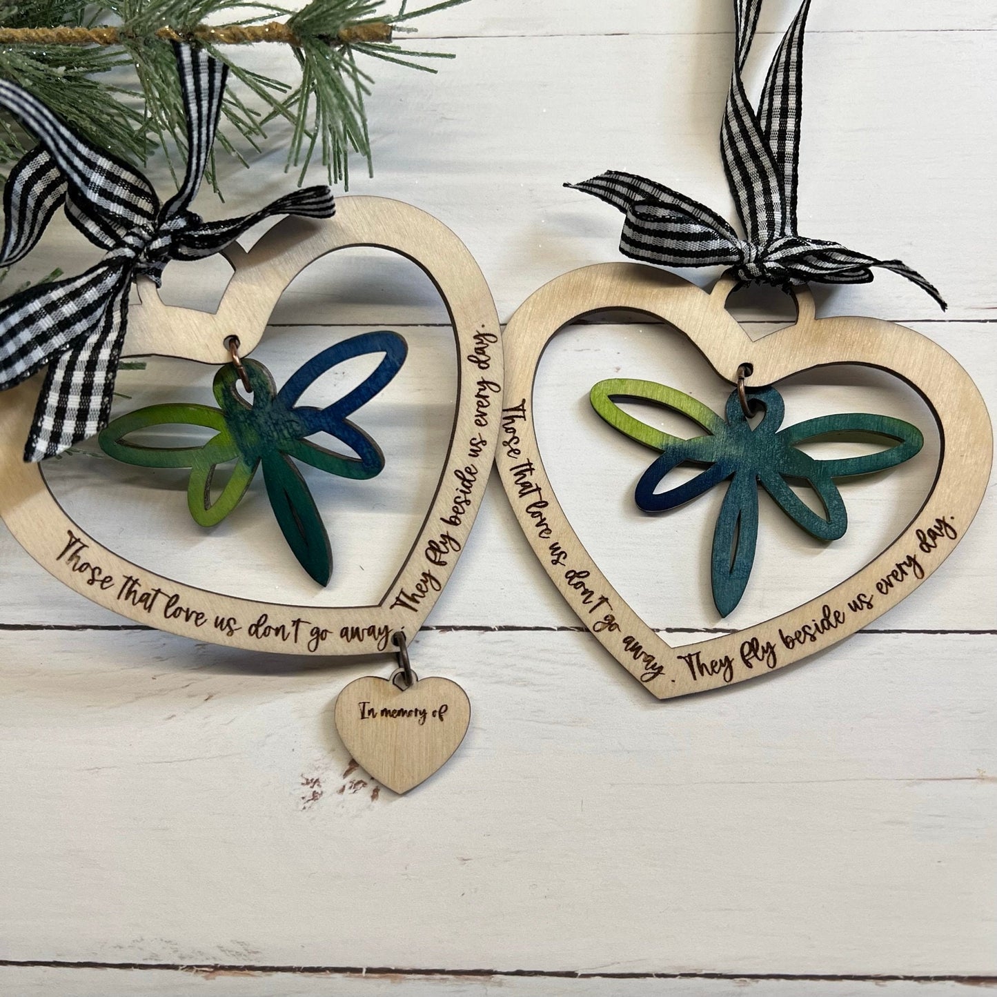 Digital Cut File - Laser Cut - Butterfly and Dragonfly Memorial Dangle Christmas Ornament