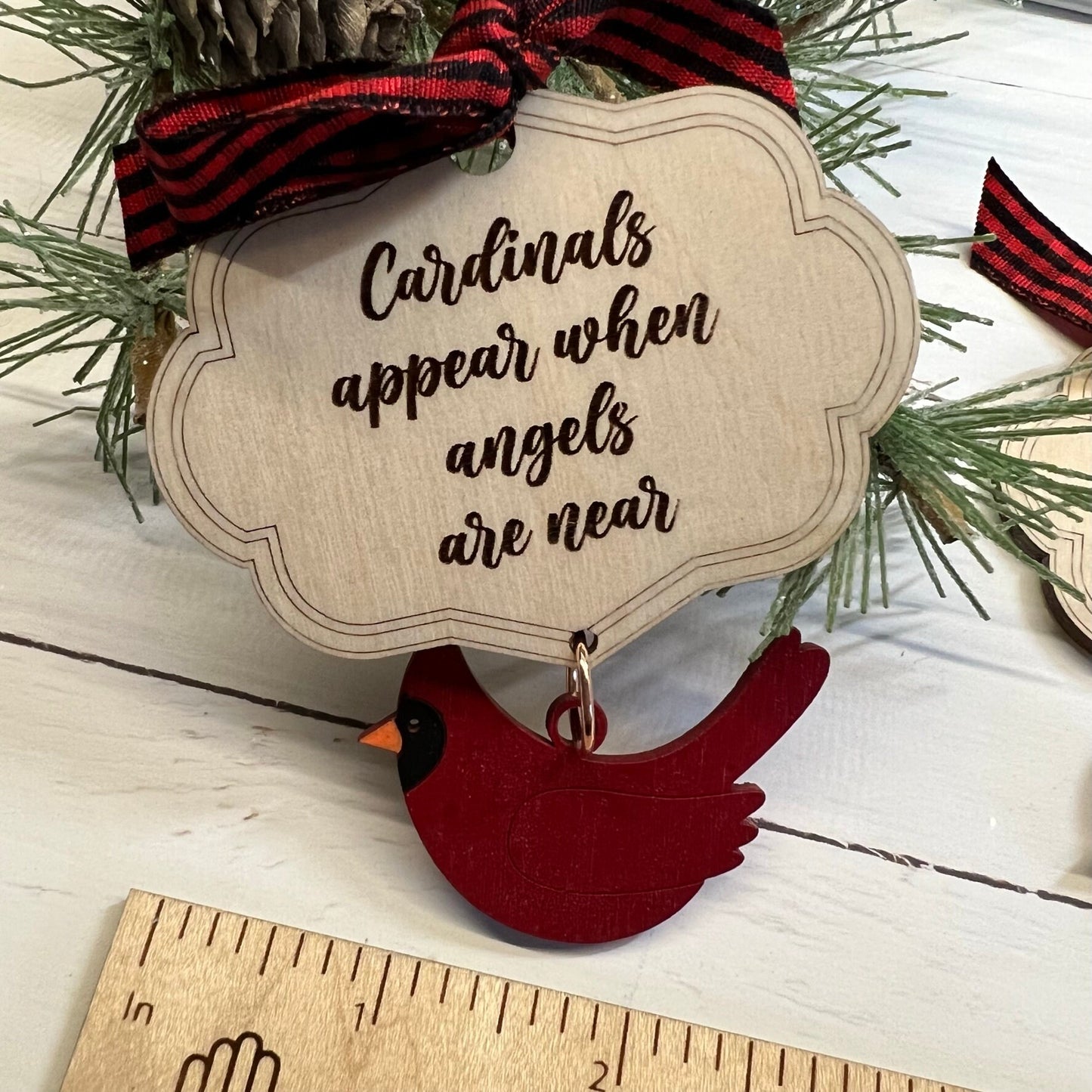 Digital Cut File - Laser Cut - Cardinal Dangle Christmas Ornament