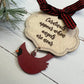 Cardinal Memorial Christmas Ornament with Dangle Laser Cut Wood