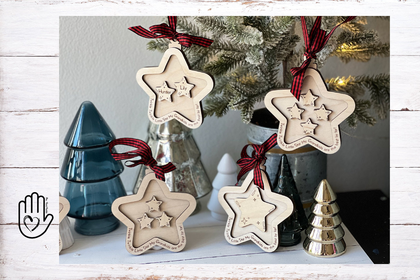 Digital Laser Cut File - Twinkle Twinkle Little Star Grandchildren Ornament