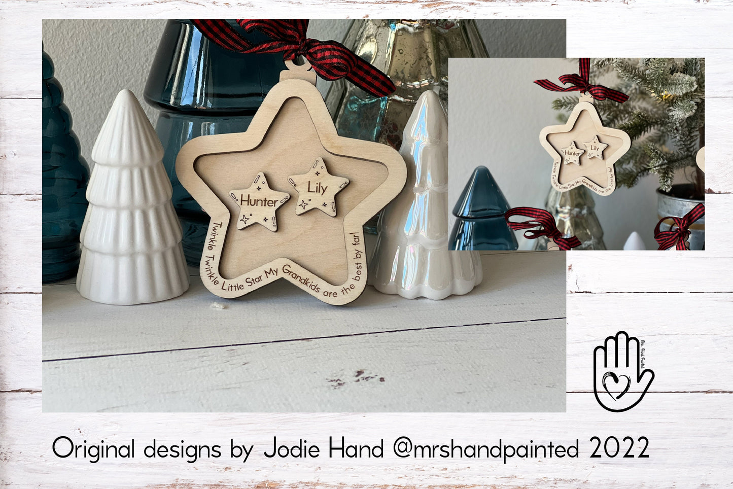 Digital Laser Cut File - Twinkle Twinkle Little Star Grandchildren Ornament