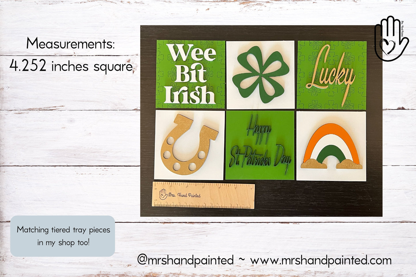 Retro St. Patrick's Day Leaning Ladder Interchangeable Signs - Laser Cut Wood Painted