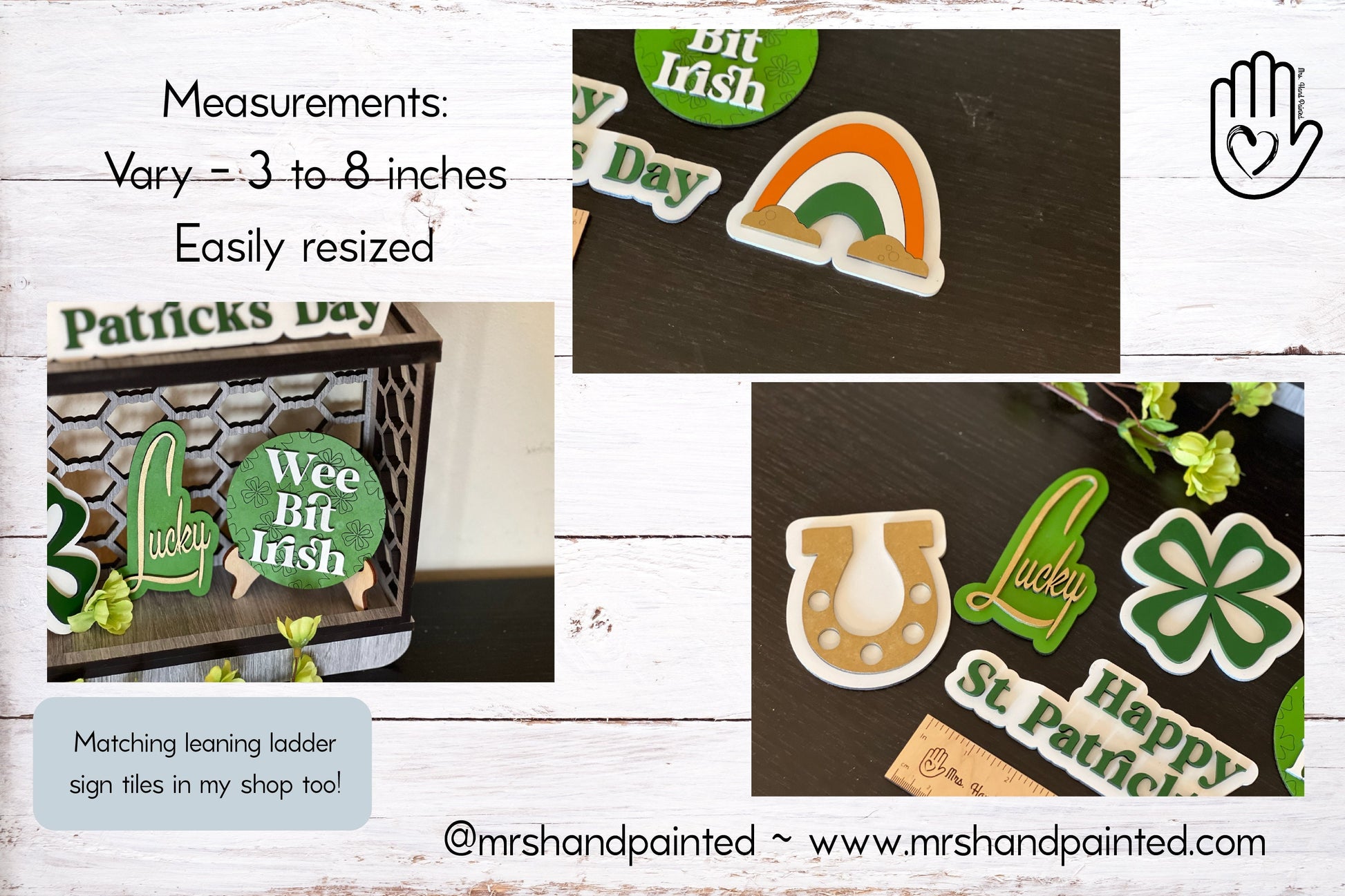 Laser Cut File - Retro St. Patrick's Day Tiered Tray Set - Digital Download SVG, AI files