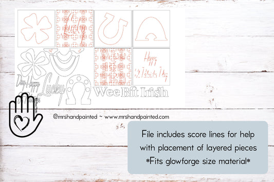 Laser Cut File - Retro St. Patrick's Day Interchangeable Sign Tiles - Digital Download SVG, AI files