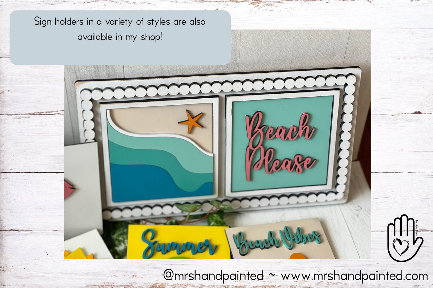 Laser Cut File - Beach Vibes Summer Interchangeable Sign Tiles - Digital Download SVG, AI files