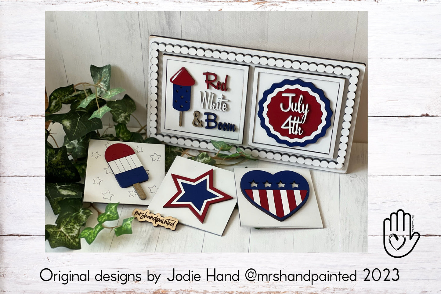 Laser Cut File - 4th of July Interchangeable Sign Tiles - Digital Download SVG, AI files