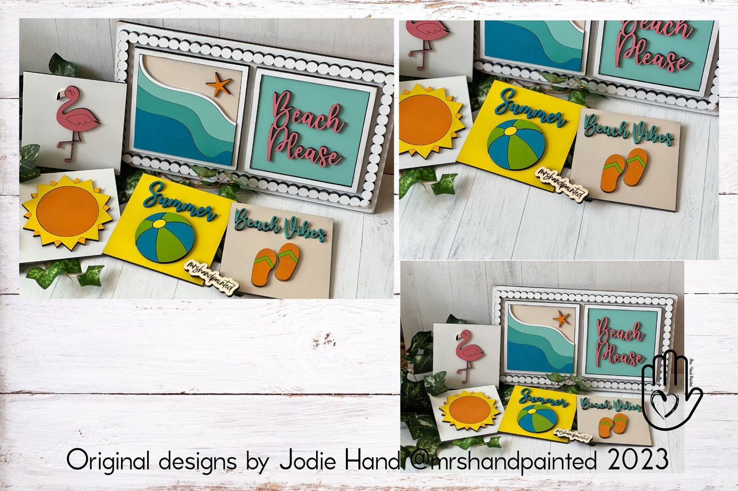 Laser Cut File - Beach Vibes Summer Interchangeable Sign Tiles - Digital Download SVG, AI files